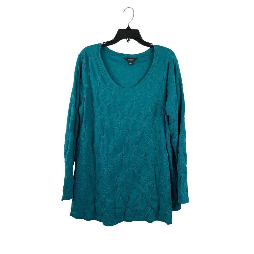 Simply Vera Women's Touching Teal Blouse